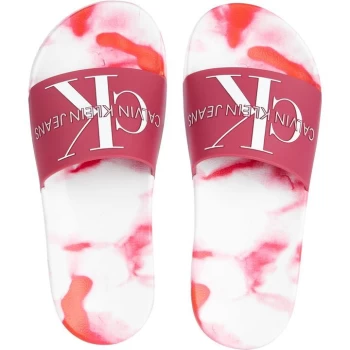 Image of Calvin Klein Jeans Marble Sliders - Pink Marble