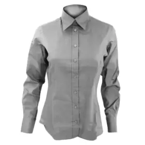 Image of Kustom Kit Ladies Corporate Long Sleeve Oxford Shirt (10) (Silver Grey)