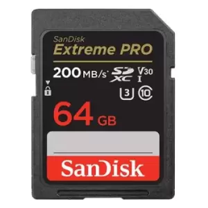 Image of SanDisk Extreme Pro SDXC 64GB 200MB/s Memory Card