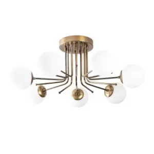 Image of Model 12 Deco 7-light Ceiling Lamp Golden