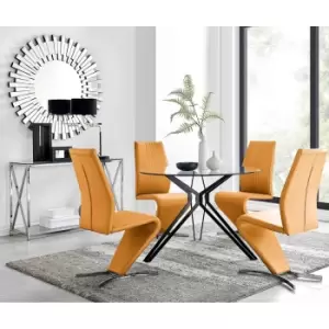 Image of Furniture Box Cascina Dining Table and 4 Mustard Willow Chairs