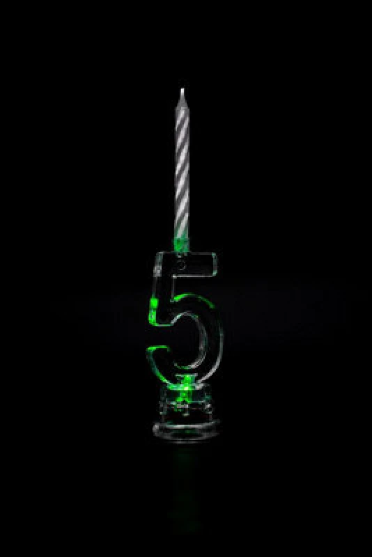 Image of Shatchi Birthday Candle Number 5 Flashing Colour Changing with 4 Candle Cake Decoration Multi unisex