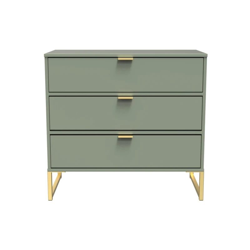 Image of Madrid 3 Drawer Chest In Reed Green (Ready Assembled)