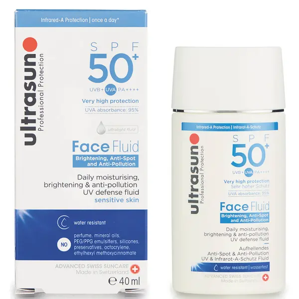 Image of Ultrasun Face Fluid Brightening, Anti-Spot & Anti-Pollution SPF50+ 40ml