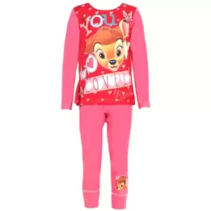 Image of Disney Girls Bambi Pyjamas (4-5 Years) (Pink/Red)