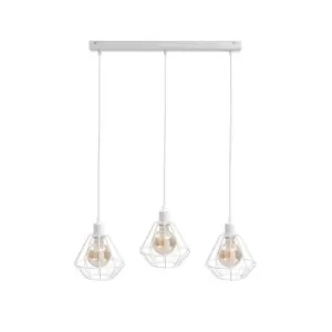 Image of Foskal Bar Pendant Ceiling Light White, 60cm, 3x E27