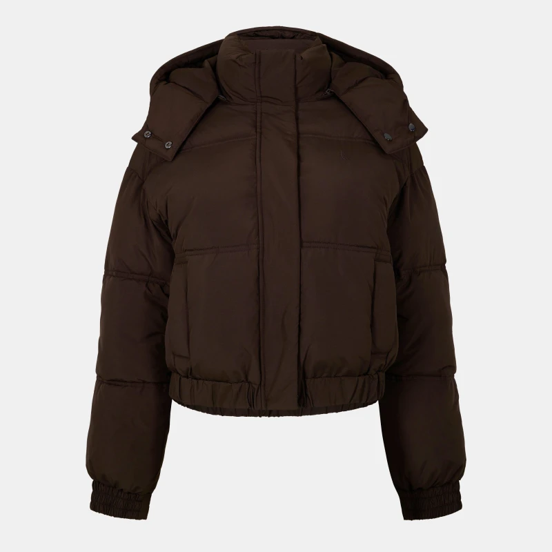 Image of Jack Wills Womens Fletcher Quilted Short Puffer Jacket Cocoa female 12 (M)