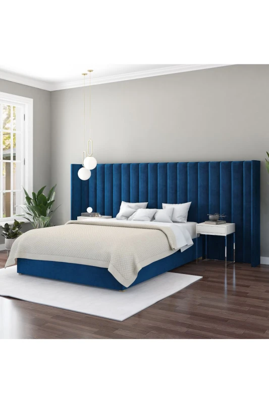 Image of Grandeur Plush Velvet Headboard Navy Velvet