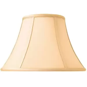 Image of 14" Inch Luxury Bowed Tapered Lamp Shade Traditional Honey Silk Fabric & White
