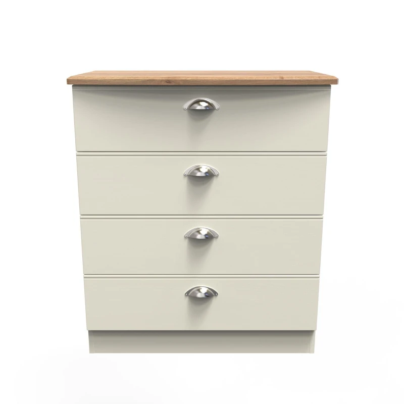 Image of Ready Assembled 2 U Albert 4 Drawer Chest (Ready Assembled) Cream