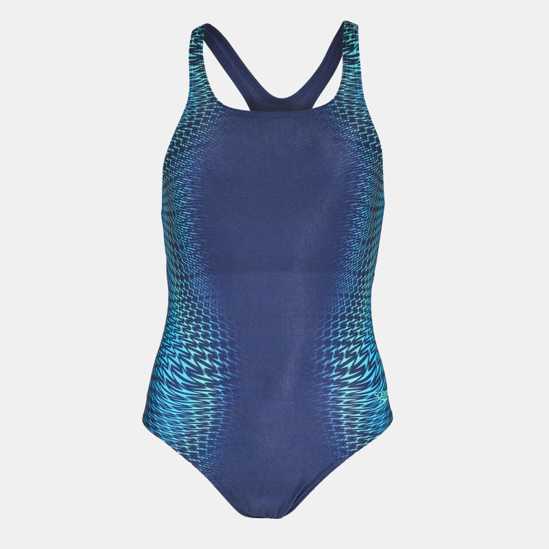 Image of Speedo Womens Laneback One Piece Swimsuit Lagoon Blue female 10 (S)