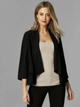 Image of Wallis Petite Waterfall Jacket - Black, Size 18, Women