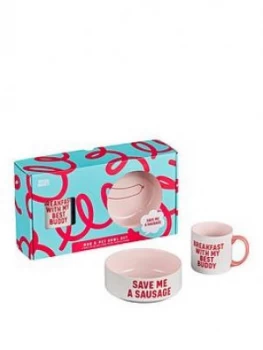 Image of Wild & Woofy Mug And Pet Bowl Set - Dog