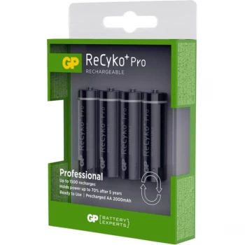 Image of GP ReCyko NiMH Pro Pack of 4 AAA 800mAh Rechargeable Batteries