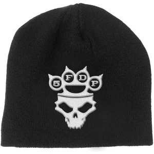 Image of Five Finger Death Punch - Knuckle-Duster Logo & Skull Mens Beanie Hat - Black