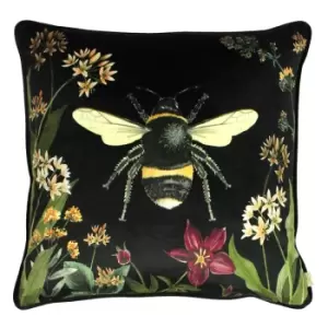 Image of Midnight Garden Bee Cushion Black