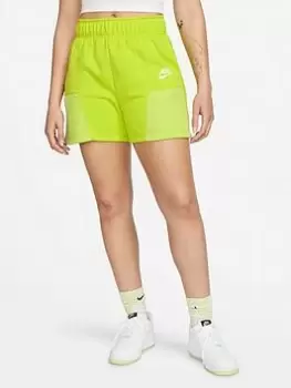 Image of Nike Air NSW Fleece Shorts - Lime/Green, Lime Green Size M Women