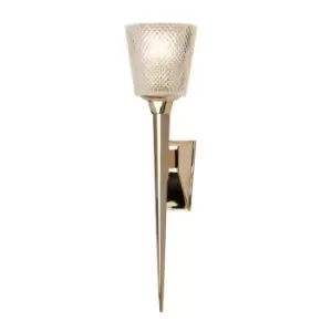 Image of Wall Light IP44 Cut Glass Shade Torchiere Polished Gold LED G9 3.5W