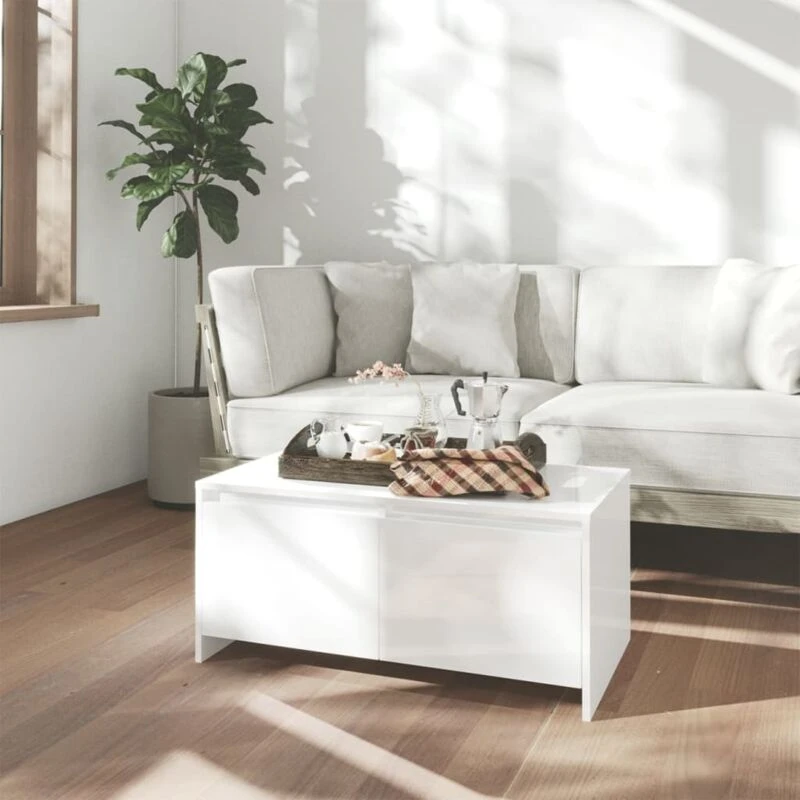 Image of VIDAXL Coffee Table High Gloss White 90x50x41.5cm Engineered Wood Vidaxl 8720286835630