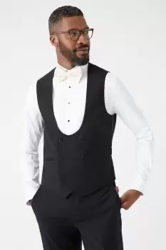 Image of Slim Fit Black Tuxedo Suit Waistcoat