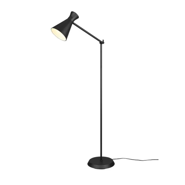 Image of Enzo Modern Task Floor Lamp Black Matt with Footswitch