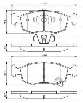 Image of Bosch 0986494687 Brake Pad Set BP1682 Disc Brake Front Axle