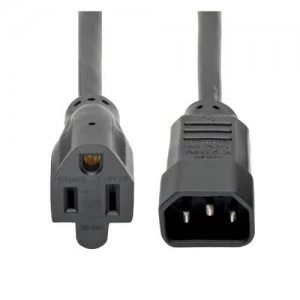 Image of Tripp Lite NEMA 5 15R to C14 Computer AC Power Cable 10A 125V 18 AWG 1