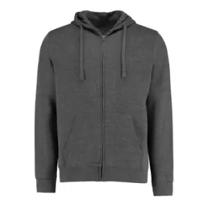 Image of Kustom Kit Mens Full Zip Hooded Sweatshirt (M) (Dark Grey Marl)