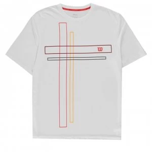 Image of Wilson Vignette Crew T Shirt Mens - White