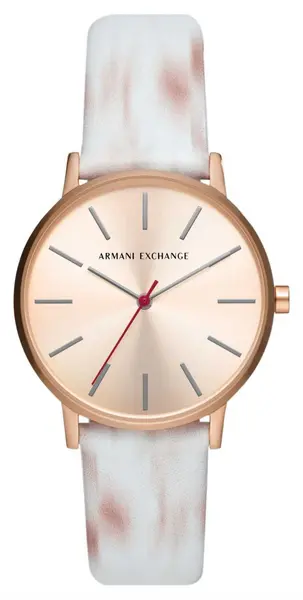 Image of Armani Exchange AX5588 Womens Rose Gold Dial White and Watch