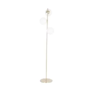 Image of White Orb And Gold Metal Floor Lamp