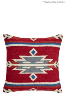 Image of French Connection Aztec Cushion Red