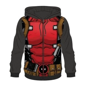 Image of Deadpool - Sublimation Mens Medium Full Length Zipper Hoodie - Multi-colour