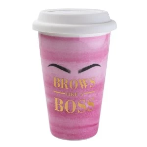 Image of Double Walled Travel Mug Brows Like A Boss