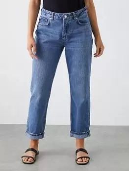 Image of Dorothy Perkins Boyfriend Jeans - Mid Wash, Blue, Size 16, Women