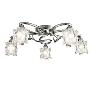 Image of Searchlight Lighting Collection Evie 5-Light Flush Ceiling Light