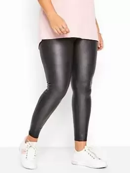Image of Yours Wet Look Legging - Black, Size 16, Women