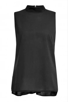 Image of French Connection Polly Plains Sleeveless Top Black