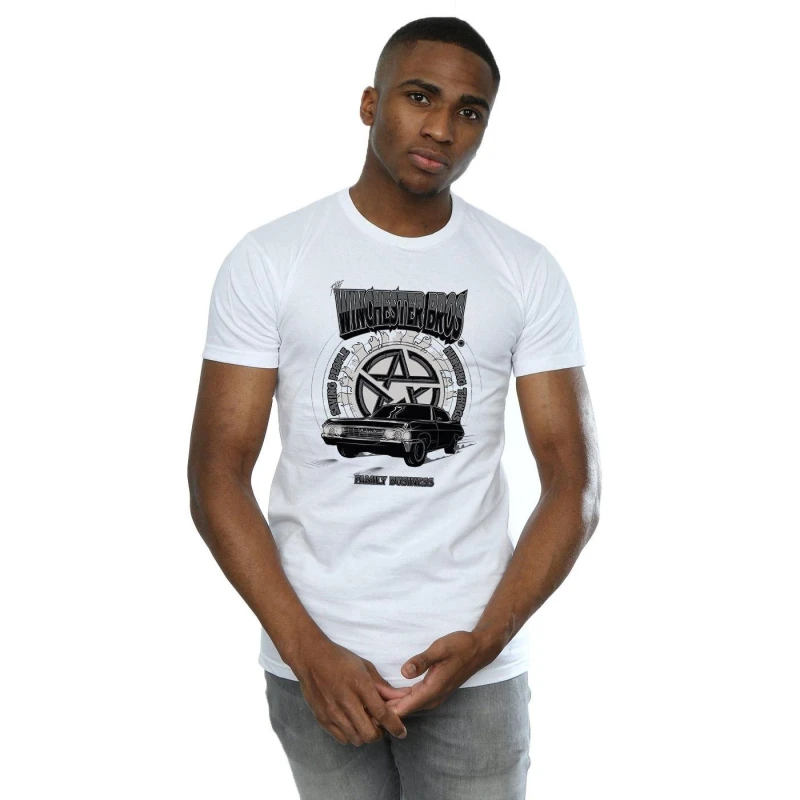 Image of Supernatural Supernatural Men Winchester Bros T-Shirt in White Size: Small White S Male 5057245669160