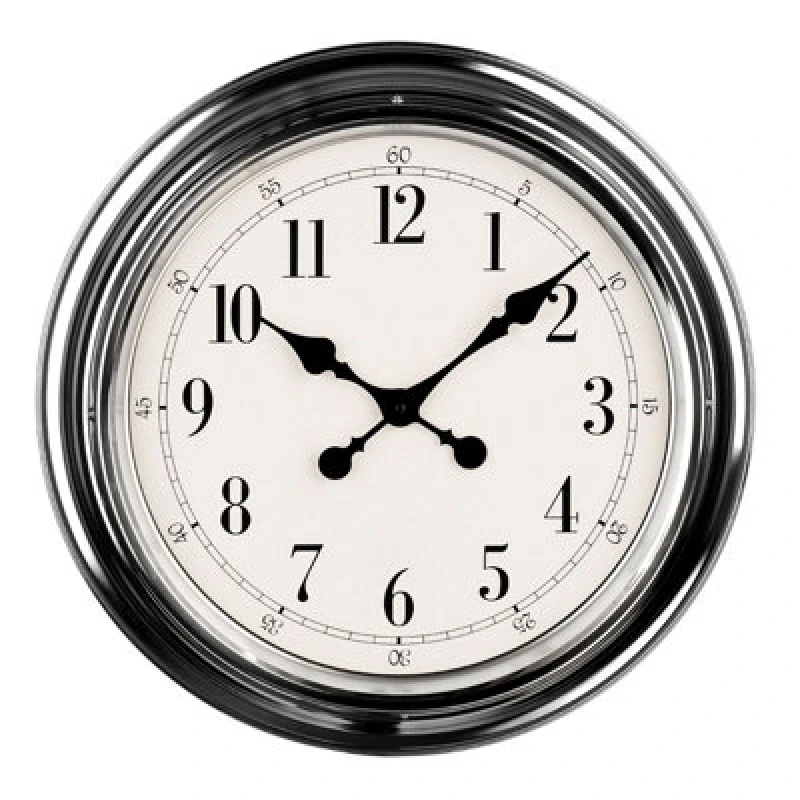 Image of Premier Housewares Interiors by Premier Chrome Finish Wall Clock Silver