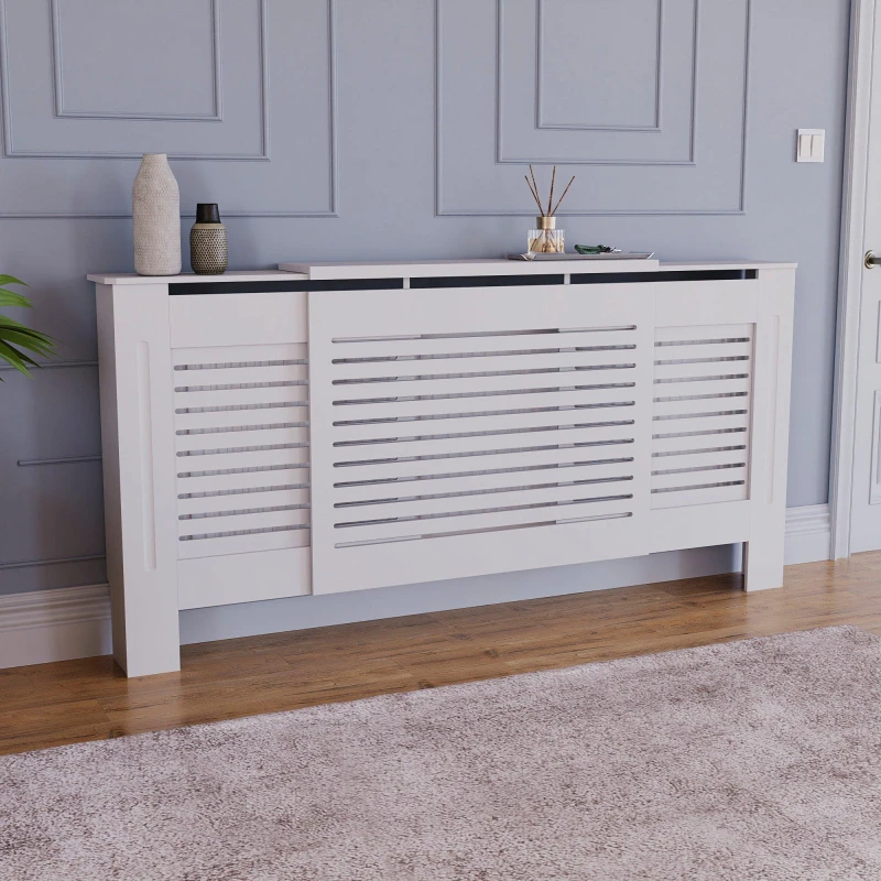 Image of Lassic Vida Designs Milton Adjustable Radiator Cover White unisex Adjustable
