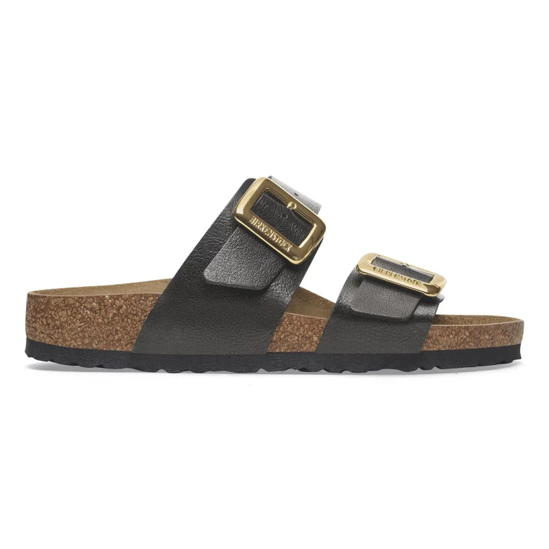 Image of Birkenstock Womens buckle sandals Birkenstock Sydney Birko-Flor Noir Female 36 Etroit
