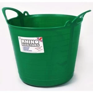 Image of Rhino 26L Heavy Duty Flexi Flexible Garden Container Storage Bucket Tub - Green