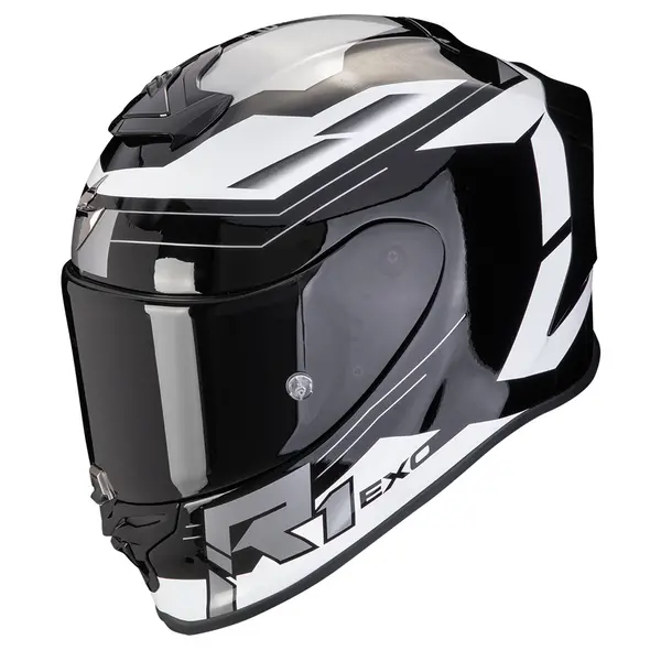 Image of Scorpion EXO-R1 Evo Air Blaze Black White Full Face Helmet L