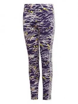 Image of Adidas Originals All Over Print Leggings - Purple