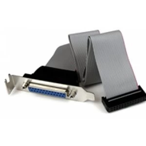 Image of StarTech Low Profile 16" Parallel Port Header Cable Adapter with Bracket DB25 F to IDC26