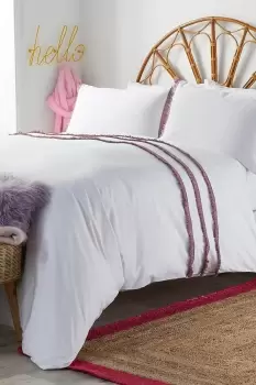 Image of 'Jazz' 100% Cotton With Rainbow Fringed Tassels Duvet Cover Set