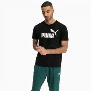 Image of PUMA Essentials Short Sleeve Mens T-Shirt, Cotton Black, size Medium, Clothing