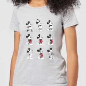 Image of Disney Mickey Mouse Evolution Nine Poses Womens T-Shirt - Grey - S
