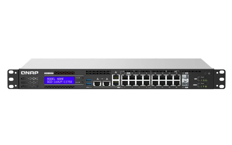 Image of QNAP QNAP QGD-1602 Managed L2 Gigabit Ethernet (10/100/1000) 1U Black, Grey QGD-1602-C3558-8G